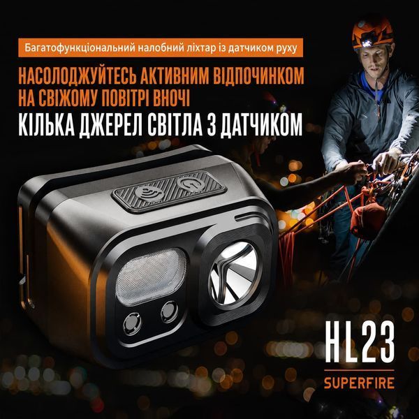 Ліхтар налобний акумуляторний HL23-S SuperFire 350 Lumen IP44 HL23-S фото