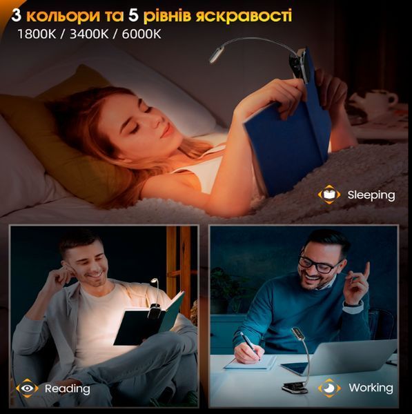 Лампа для читання GL020 міні-універсальна (Black) GLOCUSENT GL020 фото