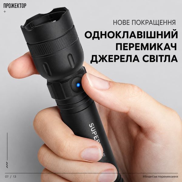 Ліхтар ручний акумуляторний GTS6 SuperFire 360 Lumen IP44 GTS6 фото