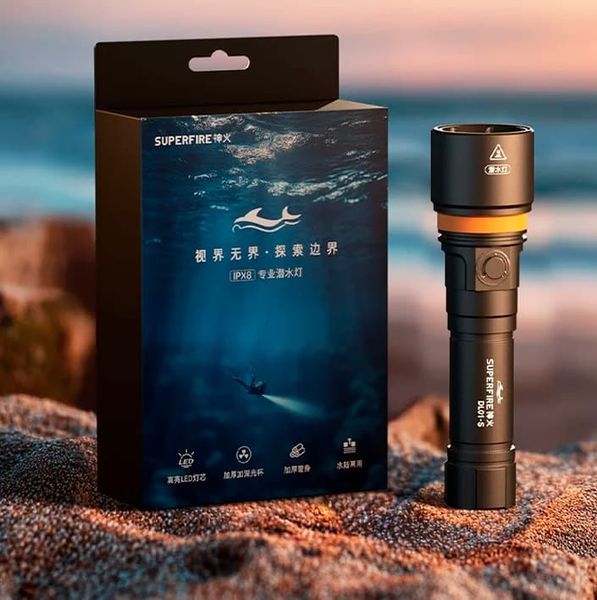 Ліхтар ручний для дайвінгу DL01 SuperFire 1400 Lumen IPX8 DL01 фото