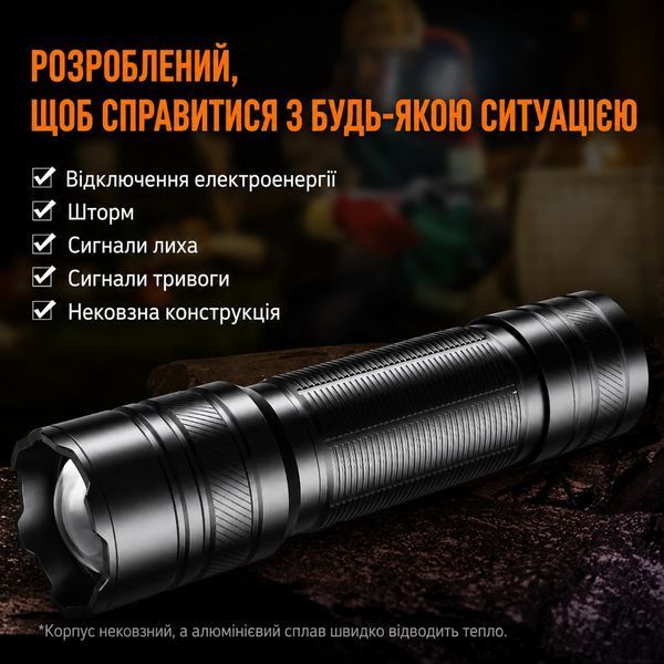 Ліхтар ручний акумуляторний S3A SuperFire 600 Lumen IP44 S3-A фото